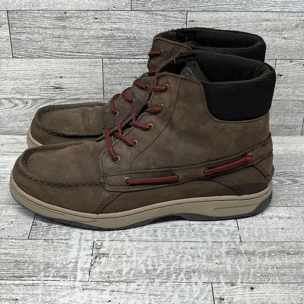 Sperry Top Sider Billfish Brown Leather Boots Shoes Boys‎ Size 7M